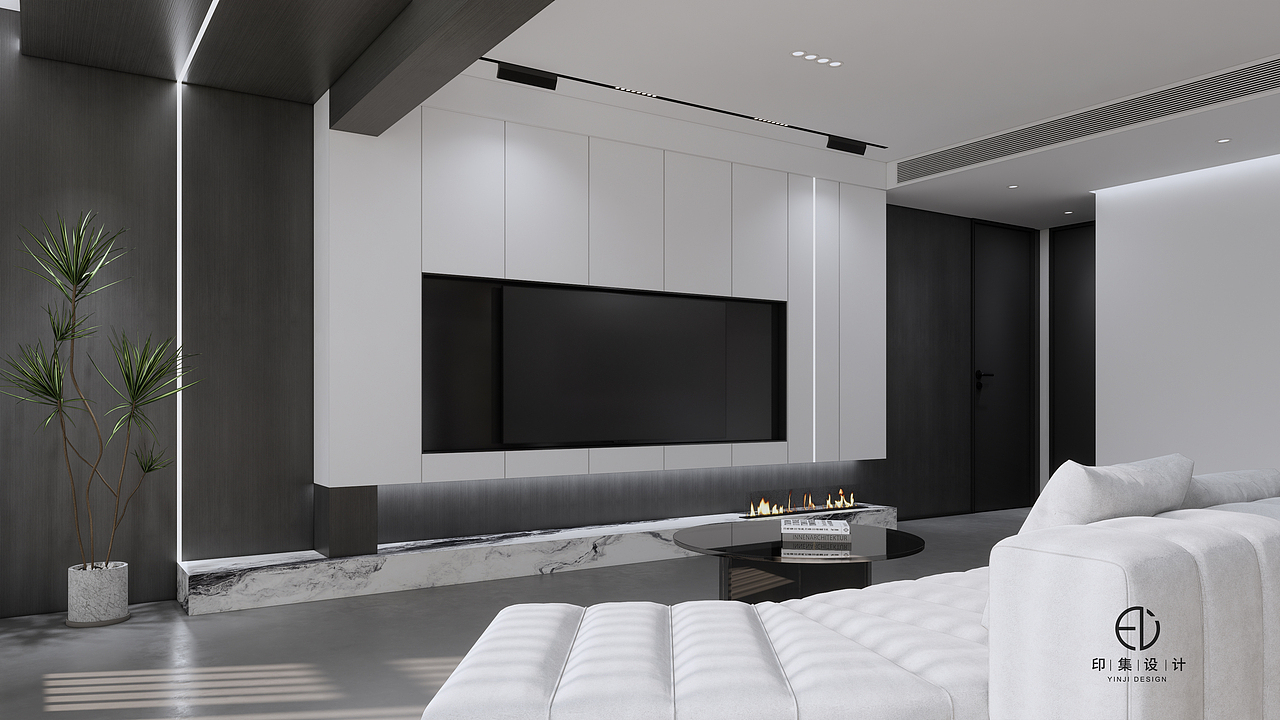 128㎡极简黑白灰，低调含蓄里的情感奔放（图ZMzA2MTg3MDE2） - 家装设计 - 站酷设计师印集装饰设计原创素材 - 站酷ZCOOL