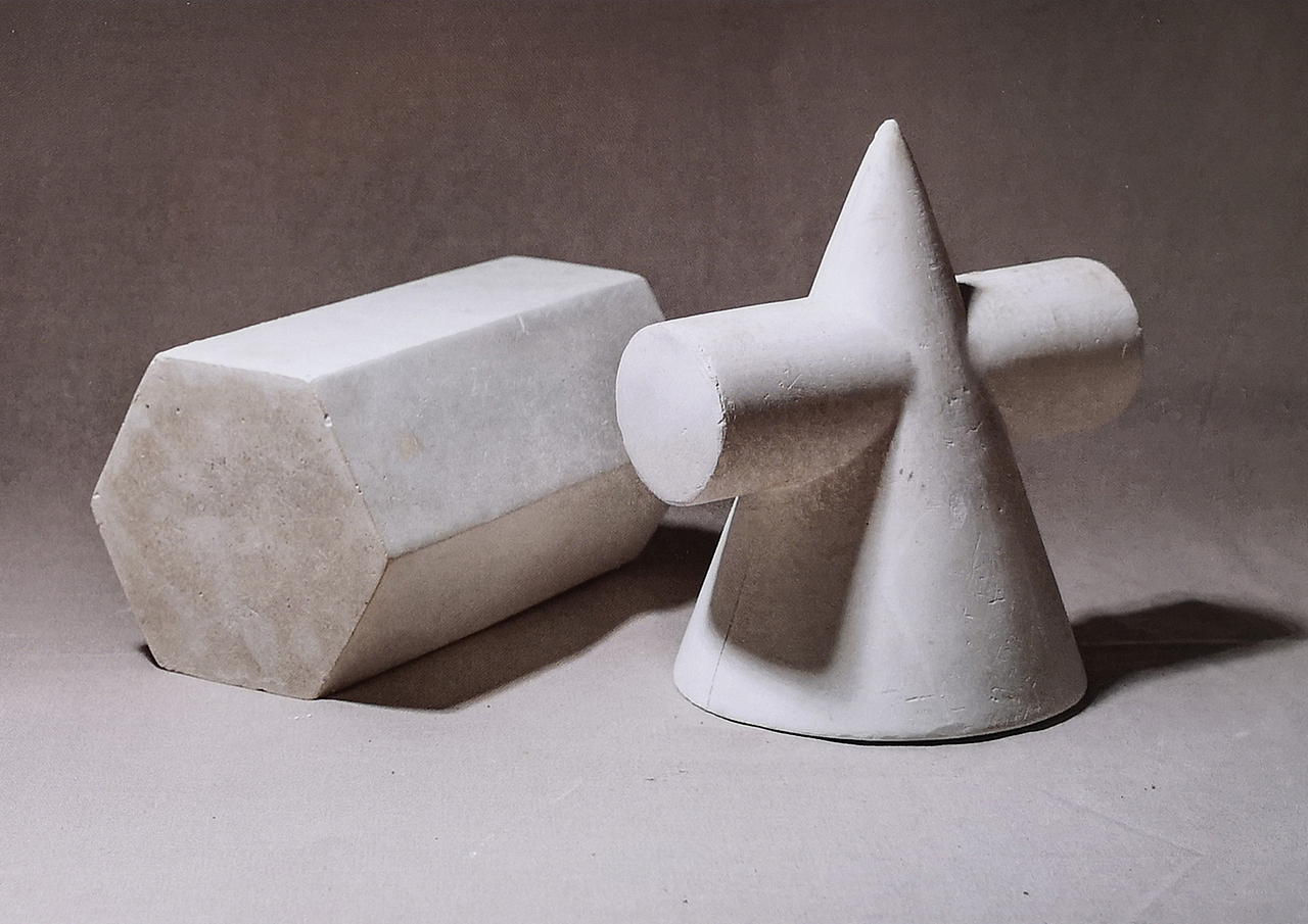 石膏几何体组合绘画