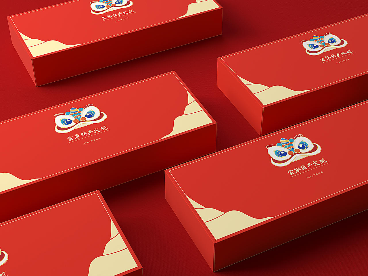 名门匠师金华火腿新年礼盒插画包装设计（图ZMzMxMzM4OTg4） - 包装 - 站酷设计师SEA山海设计原创素材 - 站酷ZCOOL