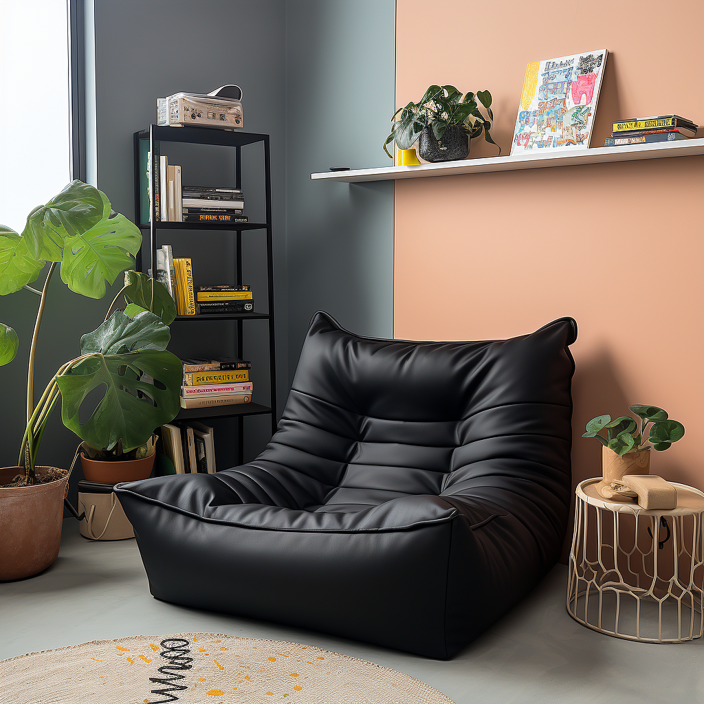 黑色懒人沙发