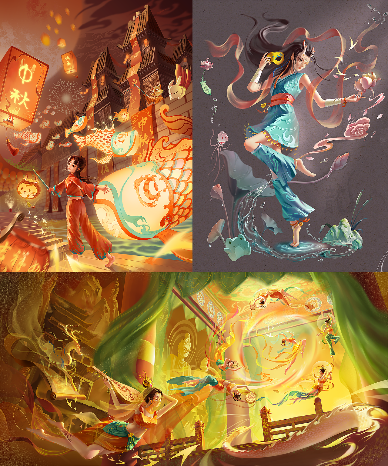 氛围感国风插画合集KV/小场景/立绘（图ZMzUxNzc1MzYw） - 商业插画 - 站酷设计师苏沐呀原创素材 - 站酷ZCOOL