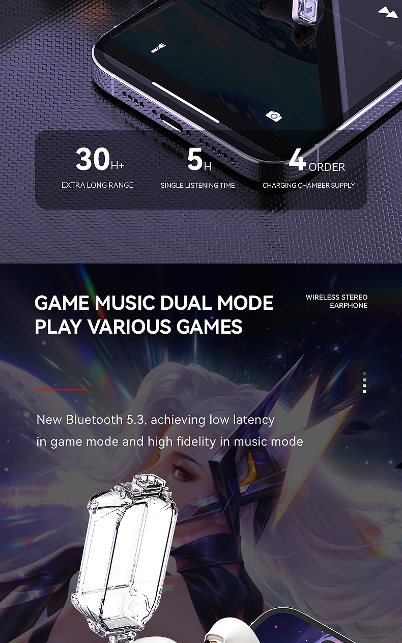 亞馬遜藍(lán)牙耳機(jī) | 渲染、合成、精修、無線TWS、詳情頁（圖ZMzU4OTUzNTY4） - 電商 - 站酷設(shè)計師做自由的崽原創(chuàng)素材 - 站酷ZCOOL