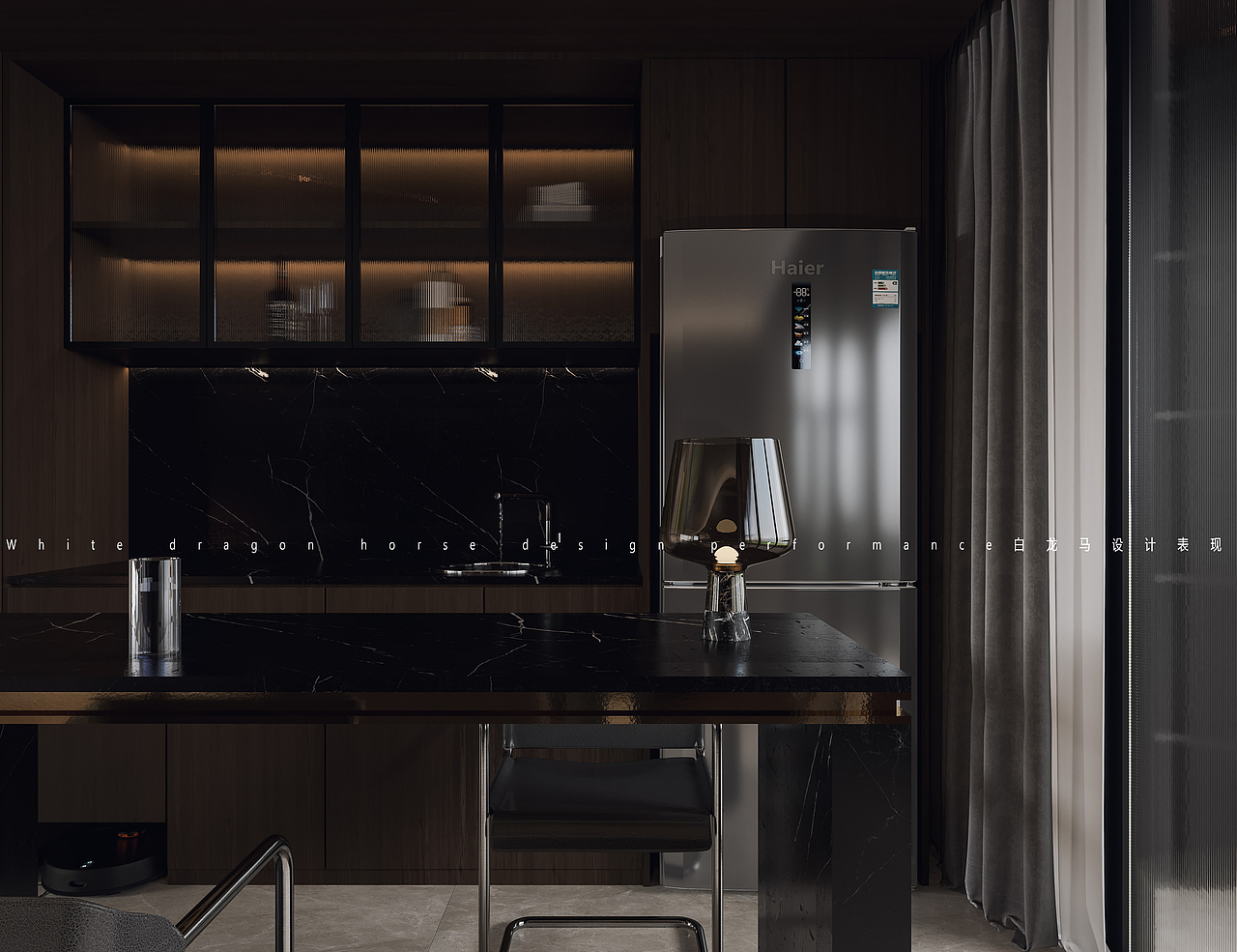 黑色系——白龙马效果图（图ZMzQ0NjE1NzIw） - 家装设计 - 站酷设计师小鱼吐泡泡泡泡泡原创素材 - 站酷ZCOOL
