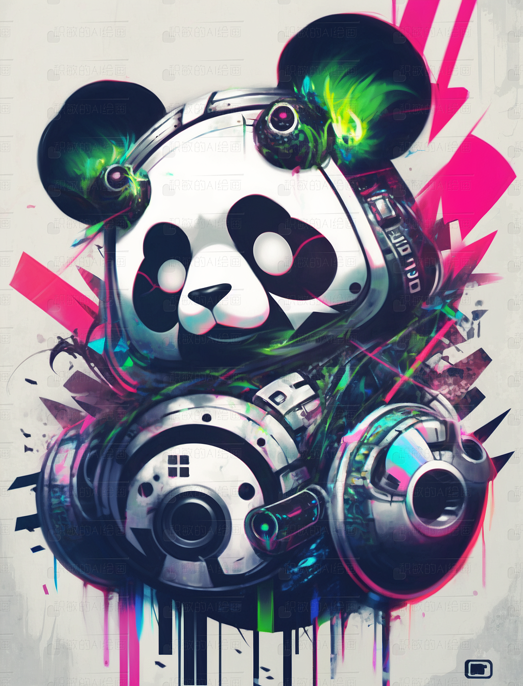 潮派大熊猫#AI创作实验室（图ZMzMyODk5NDk2） - AI作品 - 站酷设计师积敏的AI绘画原创素材 - 站酷ZCOOL