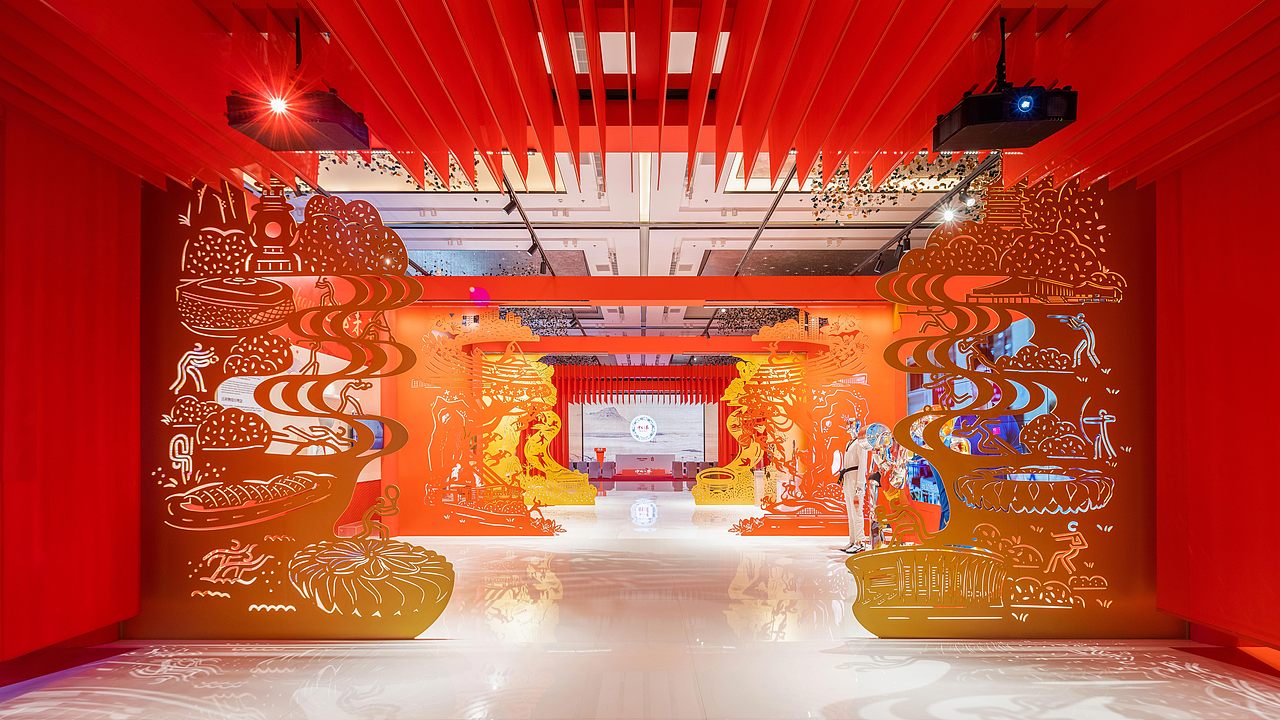 回望中国亚运展区
