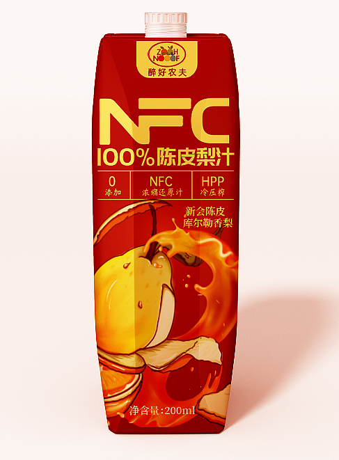 100%陈皮梨汁手绘包装设计