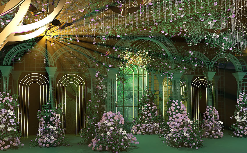 五星级酒店宴会厅标准:绿色森林主题风格宴会厅