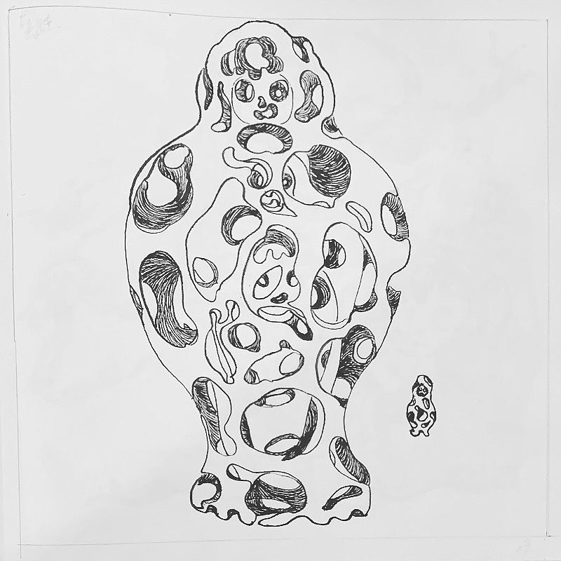 钵山图-琢光 (钢笔,工程绘图纸 21*21cm)