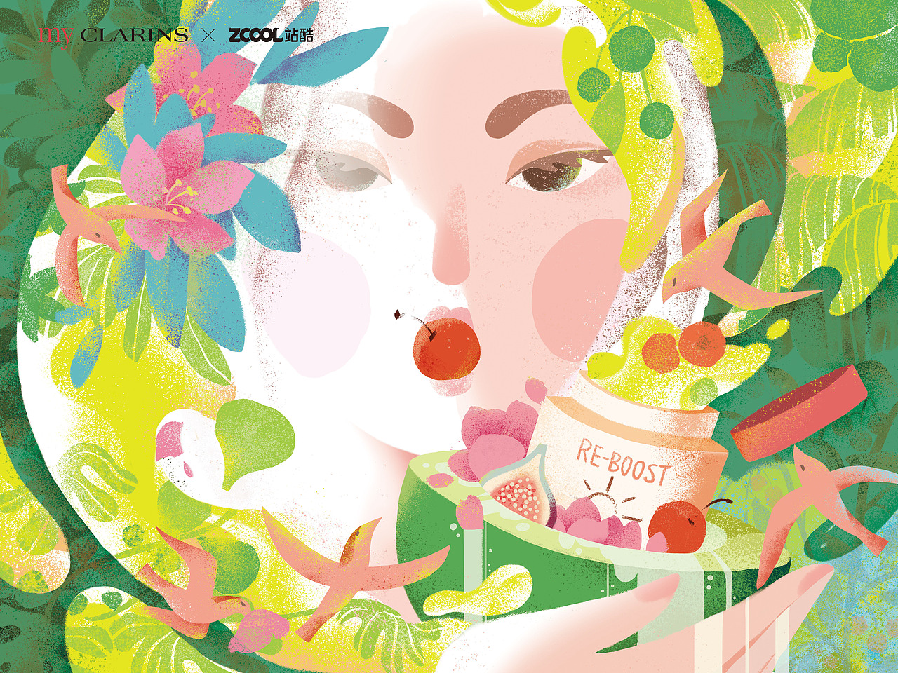 「寻找天然好食肌」my CLARINS【美肌食谱】海报（图ZMjk5MzI3MTIw） - 商业插画 - 站酷设计师GX_123456原创素材 - 站酷ZCOOL