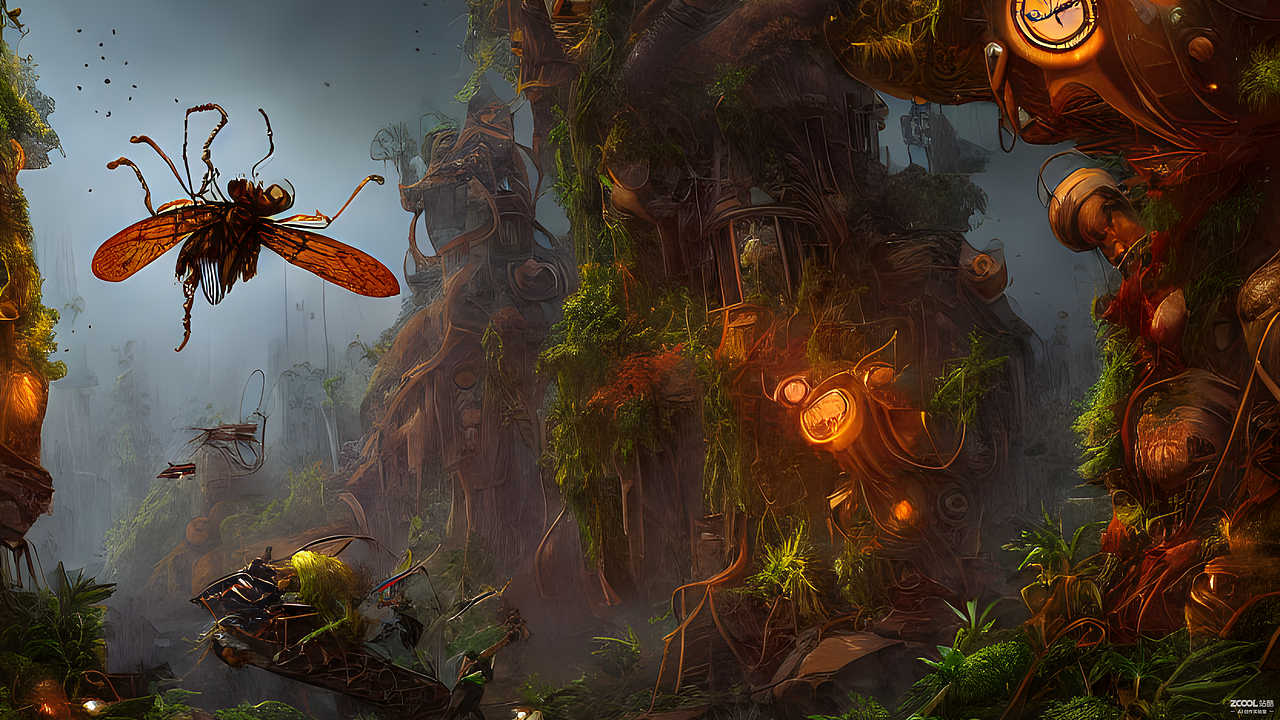 #AI创作实验室#植物,昆虫,自然。进化,机器人