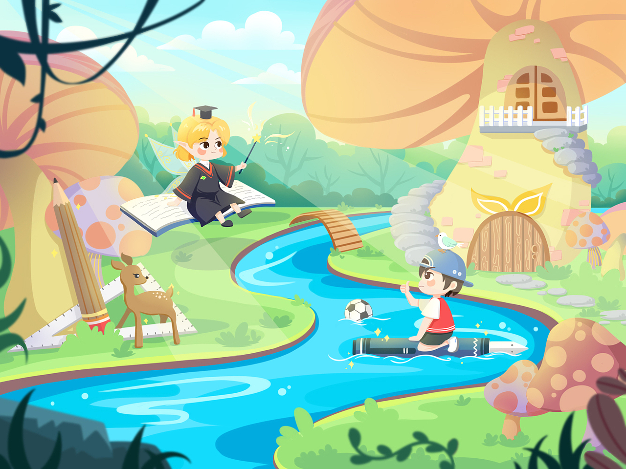 魔法森林（图ZMzIxMzEzMzI0） - 儿童插画 - 站酷设计师祁俞俞原创素材 - 站酷ZCOOL