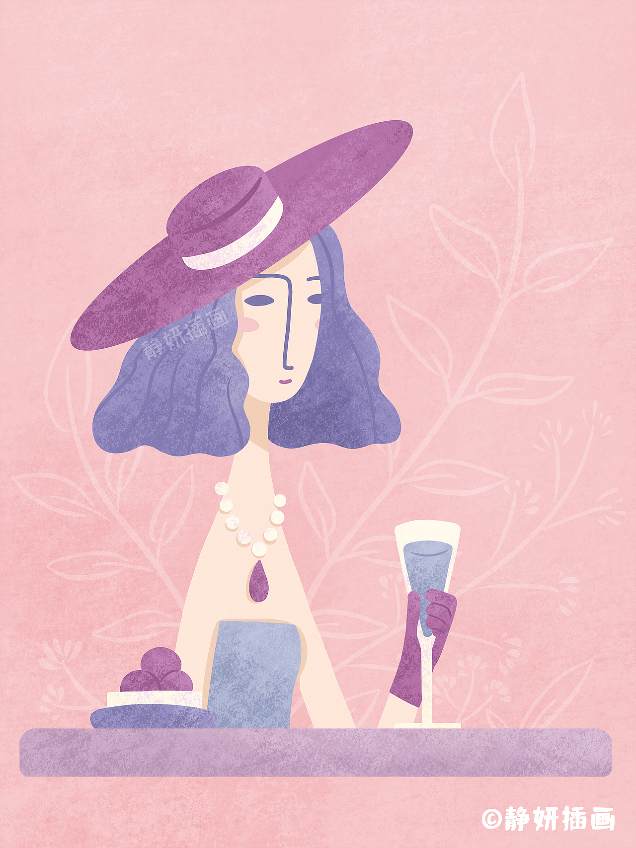 优雅女士系列插画（图ZMzAyODc3OTAw） - 商业插画 - 站酷设计师静妍插画原创素材 - 站酷ZCOOL