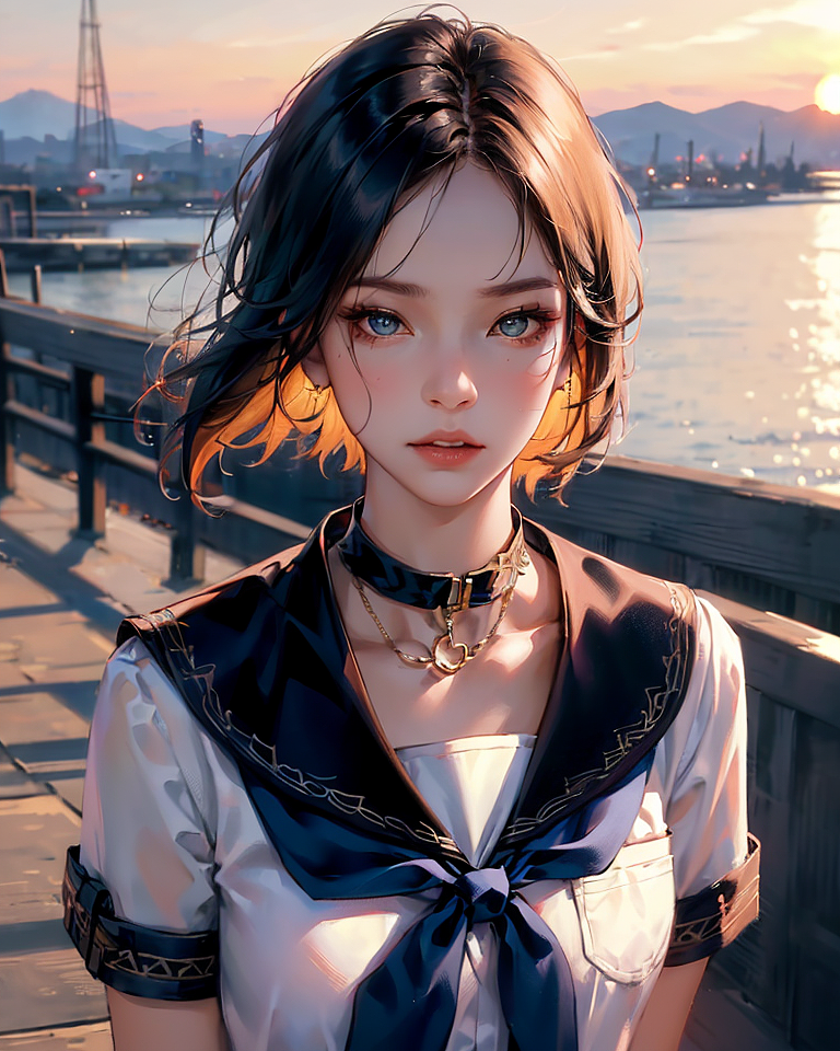 AI插画 落日（图ZMzQwODAxMDI0） - 创作习作 - 站酷设计师墨染墨1原创素材 - 站酷ZCOOL