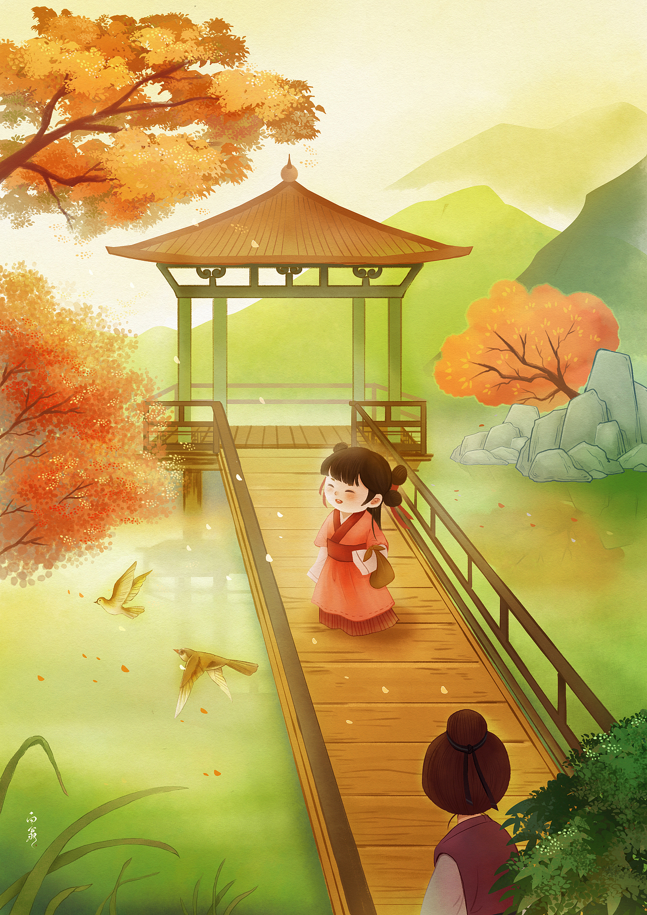 儿童插画 / 袅袅兮秋风