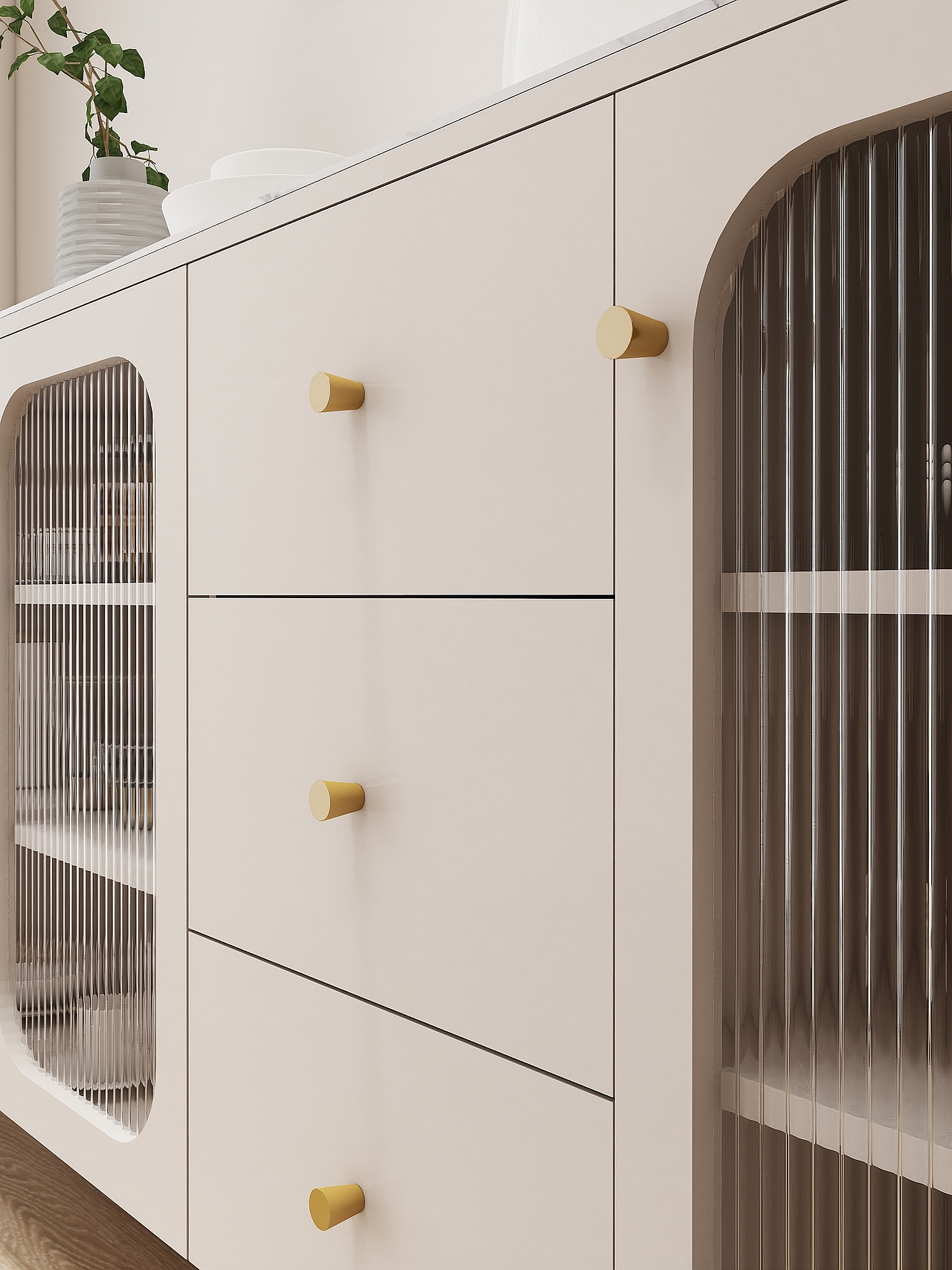 家具成品效果图-长虹玻璃餐边柜