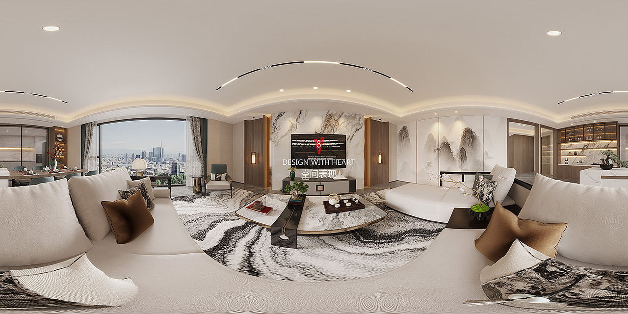 V8空间表现 | 新中式公寓设计