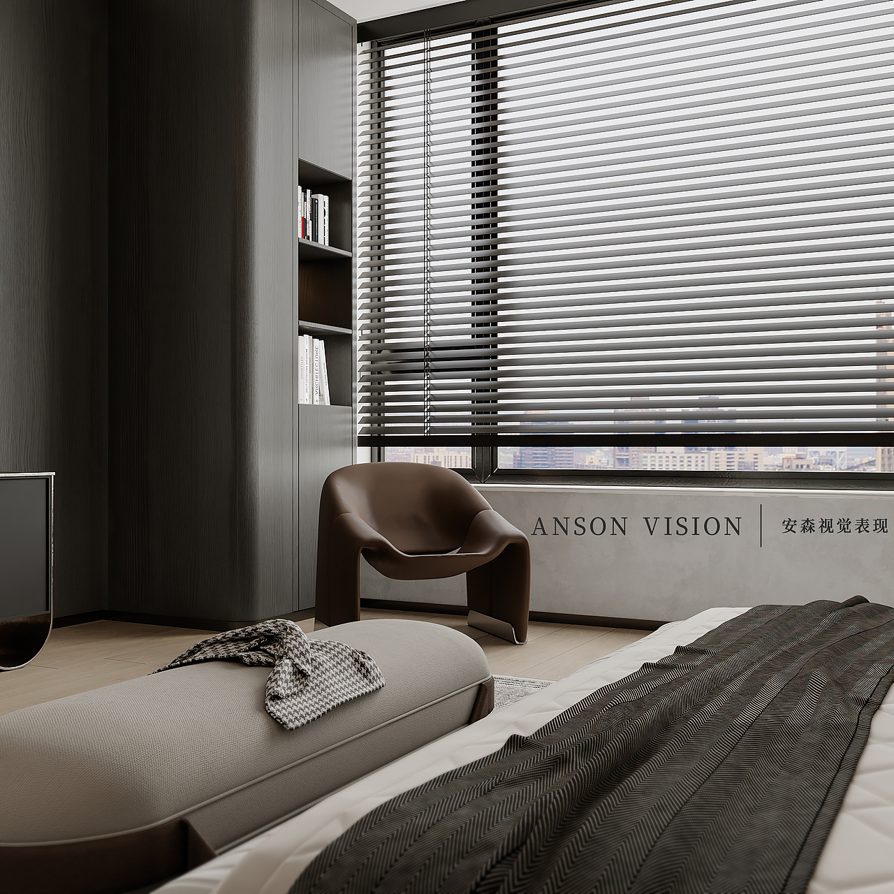 Anson︱黑与白 现代大平层家装表现
