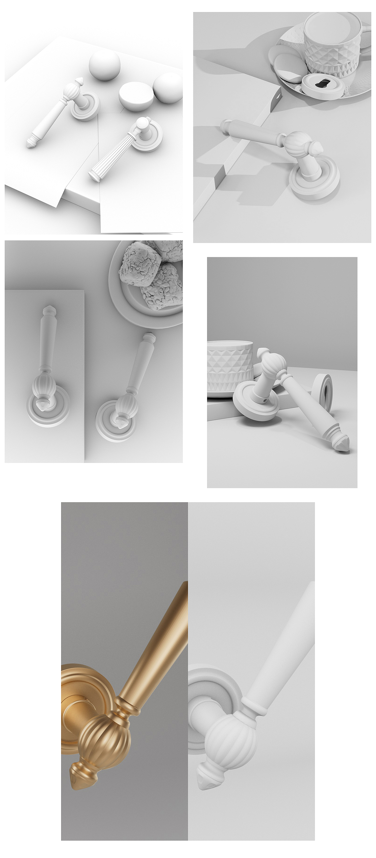 室内门锁建模渲染