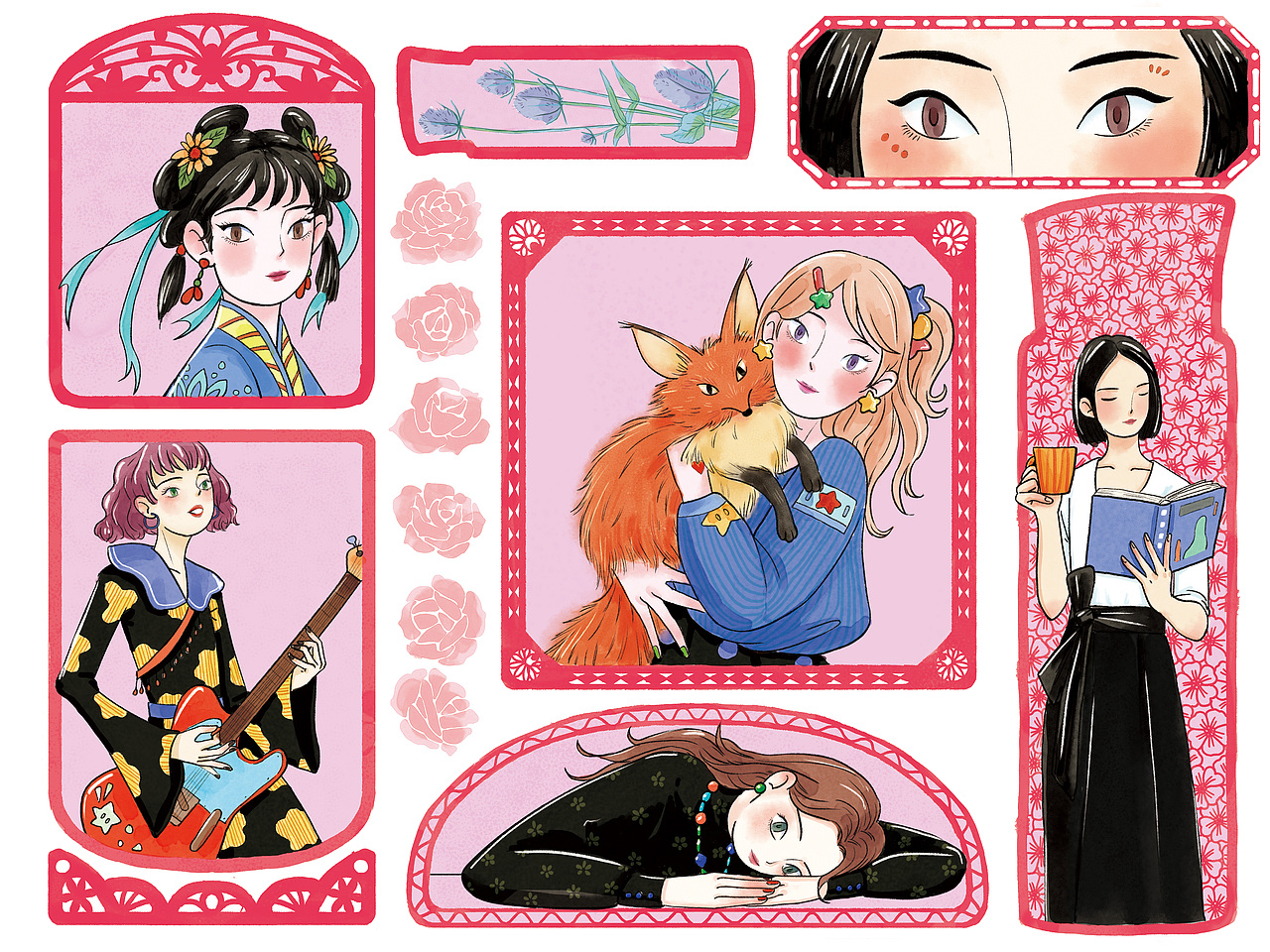 多样#多巴胺#少女（图ZMzQzOTM4OTEy） - 商业插画 - 站酷设计师python22原创素材 - 站酷ZCOOL