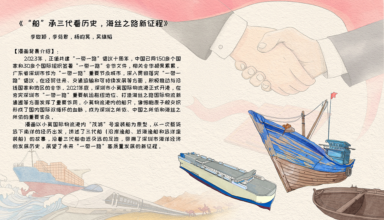 《“船”承三代看歷史，海絲之路新征程》（圖ZMzUzODEwNDky） - 繪本 - 站酷設(shè)計(jì)師阿爾法聰原創(chuàng)素材 - 站酷ZCOOL