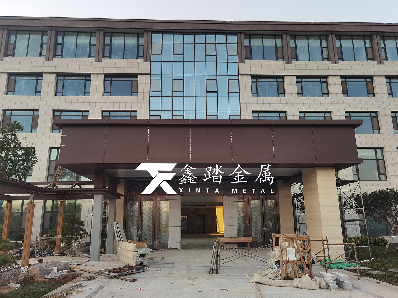 佛山别墅园林景观廊架、仿古铜不锈钢金属售楼部整装