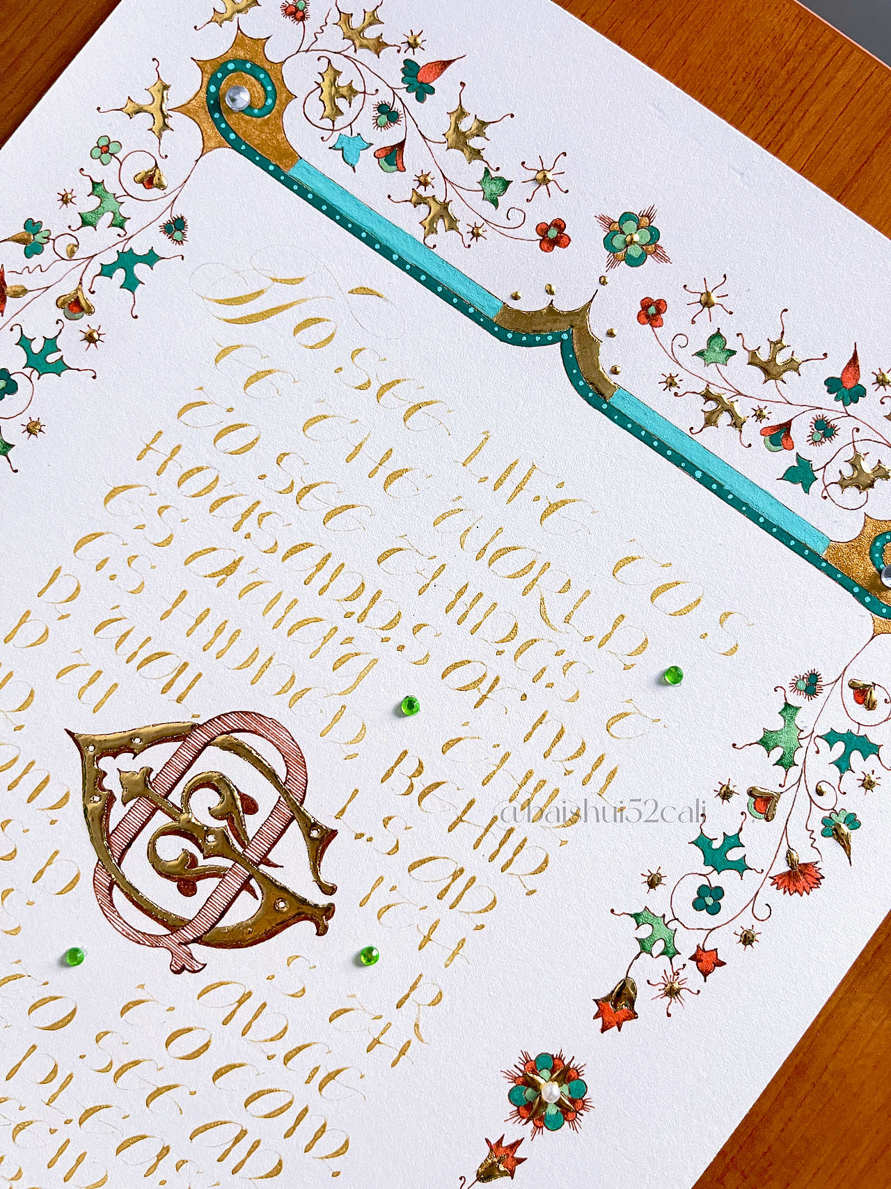 金箔手繪｜中世紀(jì)風(fēng)格金箔彩繪邊框制作全記錄（圖ZMzQ3NTk1NTI4） - 書法 - 站酷設(shè)計(jì)師我是_阿振原創(chuàng)素材 - 站酷ZCOOL