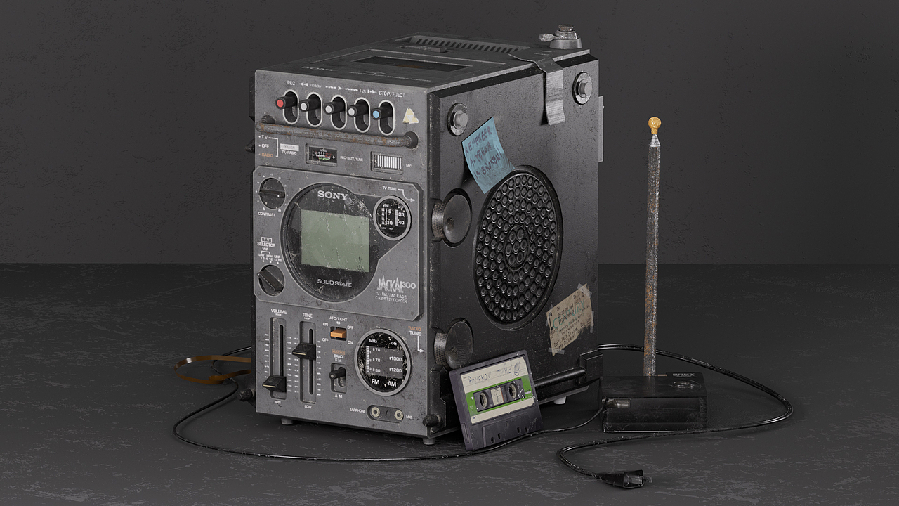 怀旧古董Sony FX-300产品细腻渲染