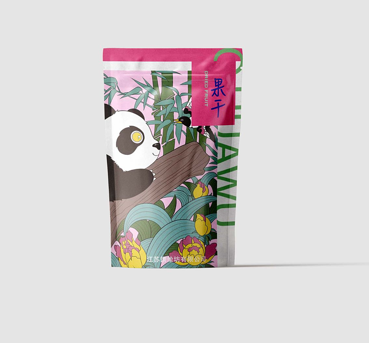 桃花塢木刻年畫與大熊貓（圖ZMzUyOTQ4MzM2） - 商業(yè)插畫 - 站酷設(shè)計(jì)師努力畫畫的卷卷原創(chuàng)素材 - 站酷ZCOOL