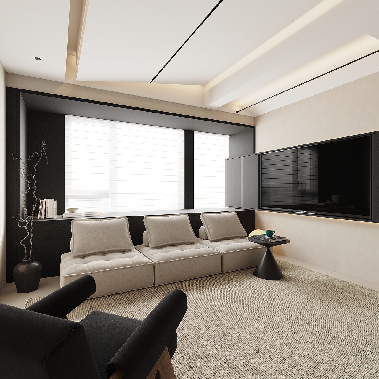 近期渲染 现代奶油公寓（图ZMzYyMDM0NTU2） - 家装设计 - 站酷设计师止果视觉原创素材 - 站酷ZCOOL