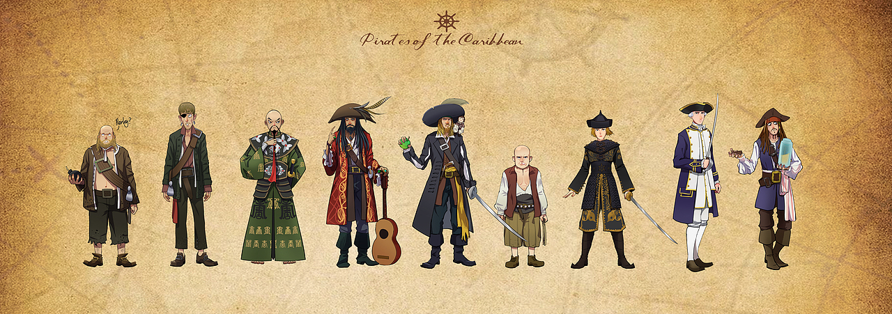 加勒比海盗角色绘画（图ZMzU1NjkxNTEy） - 创作习作 - 站酷设计师PT三瞳原创素材 - 站酷ZCOOL