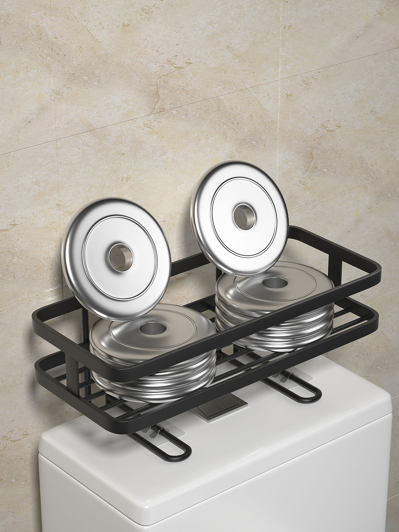 C4D产品建模渲染-马桶置物架