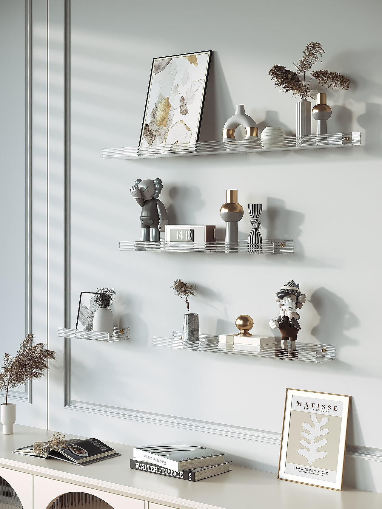 亚克力置物架3D建模渲染效果图