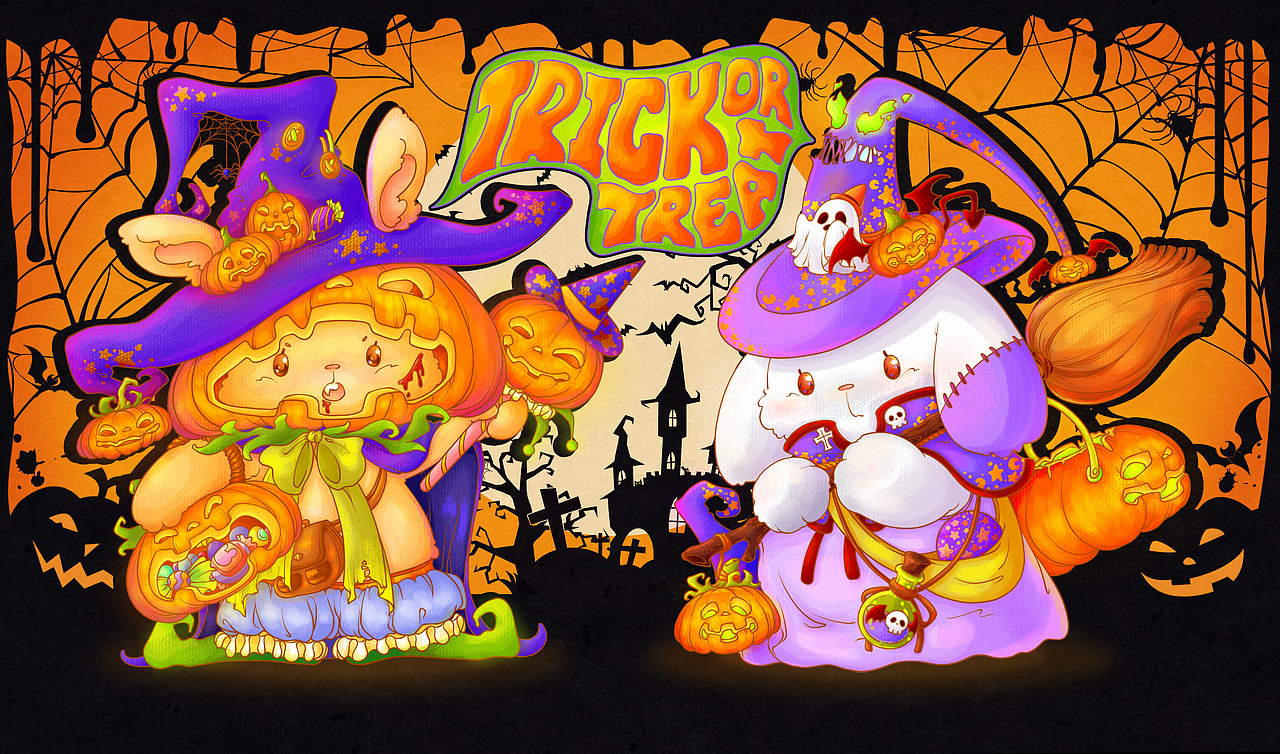 万圣节兔兔（图ZMzIwNDYxOTky） - 商业插画 - 站酷设计师lilynail原创素材 - 站酷ZCOOL