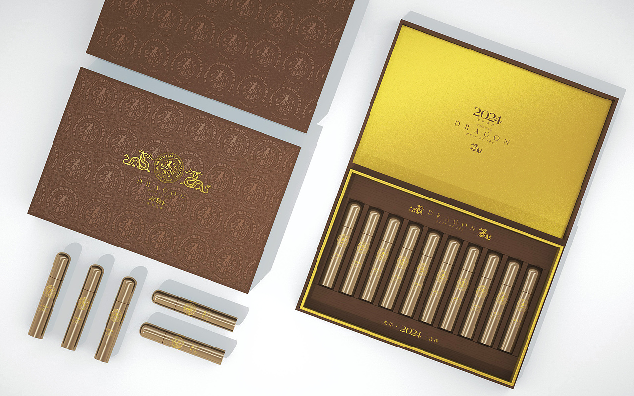 泰山雪茄龙年礼盒（图ZMzcwMDE1MjA4） - 包装 - 站酷设计师saplings原创素材 - 站酷ZCOOL