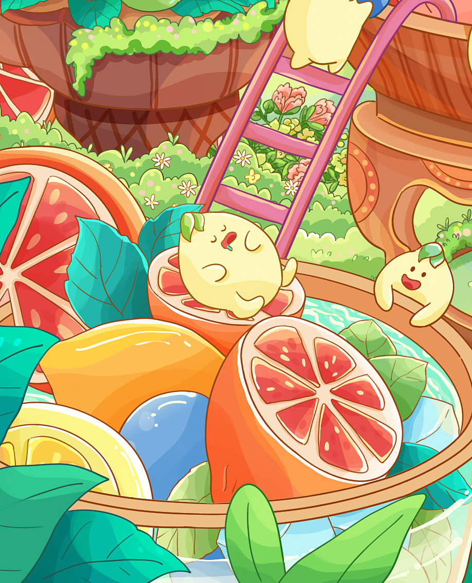 茶派-小柠檬精们的乐园时光（图ZMzQxNDQ2ODQ4） - 商业插画 - 站酷设计师画画的路垚原创素材 - 站酷ZCOOL