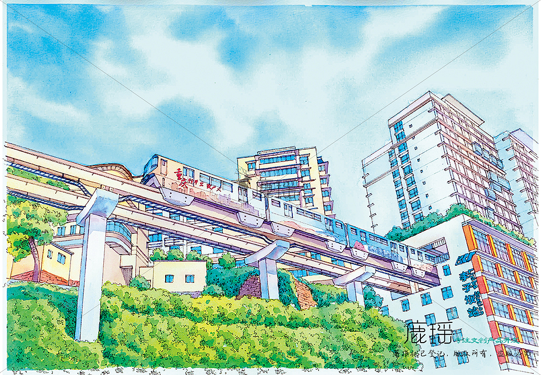 重庆水彩//鹿瑶笔下的山城重庆（图ZMzAwMDQxNDQw） - 商业插画 - 站酷设计师鹿瑶文创原创素材 - 站酷ZCOOL