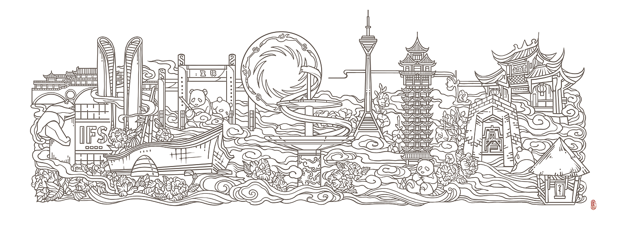 泸州老窖-新蓉城 包装插画