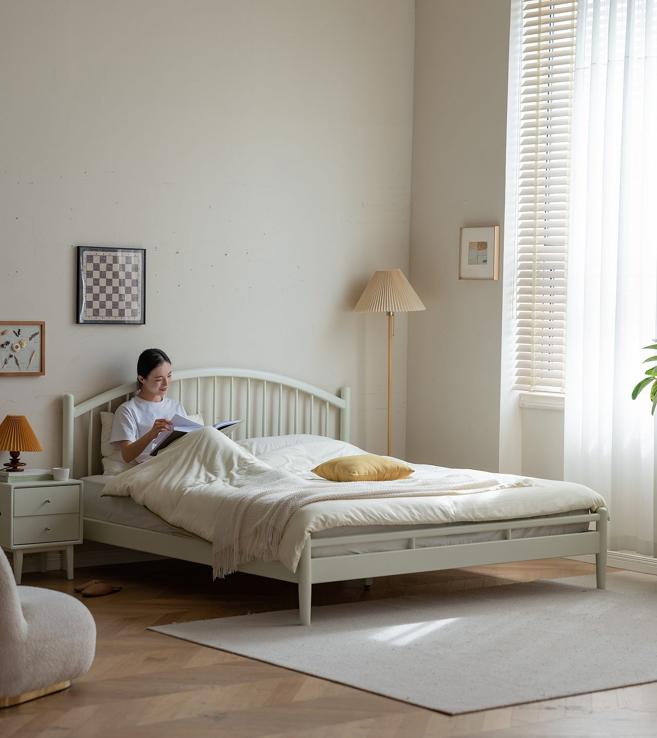 北欧风床拍摄 陈列/摄影:鲸鱼papa