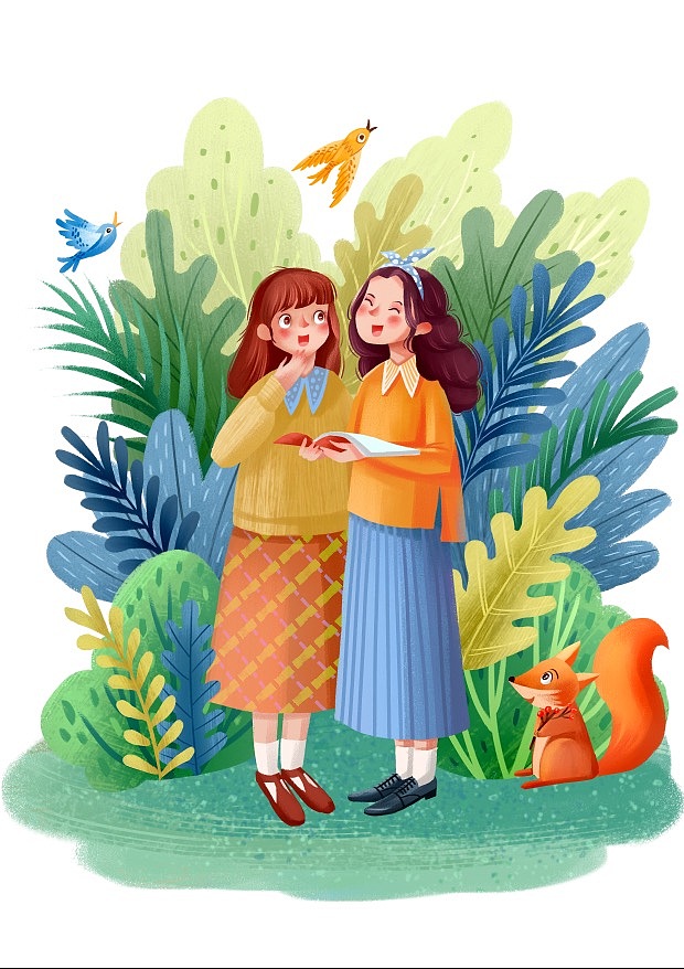 春天里的少女（图ZMjk4NDUwNTQ4） - 商业插画 - 站酷设计师李和曦原创素材 - 站酷ZCOOL