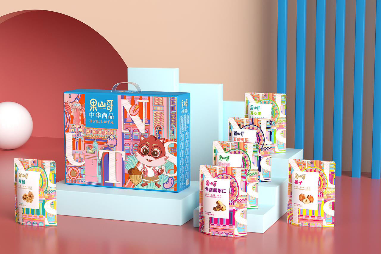 巨灵设计 x 果山哥 | 松鼠形象坚果年货礼盒