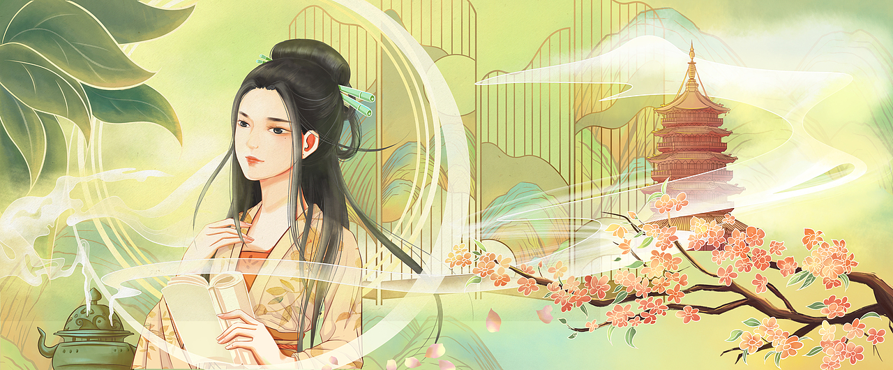 梁山伯与祝英台系列插画设计（图ZMzA5NTI0NTY4） - 商业插画 - 站酷设计师夏目酒原创素材 - 站酷ZCOOL