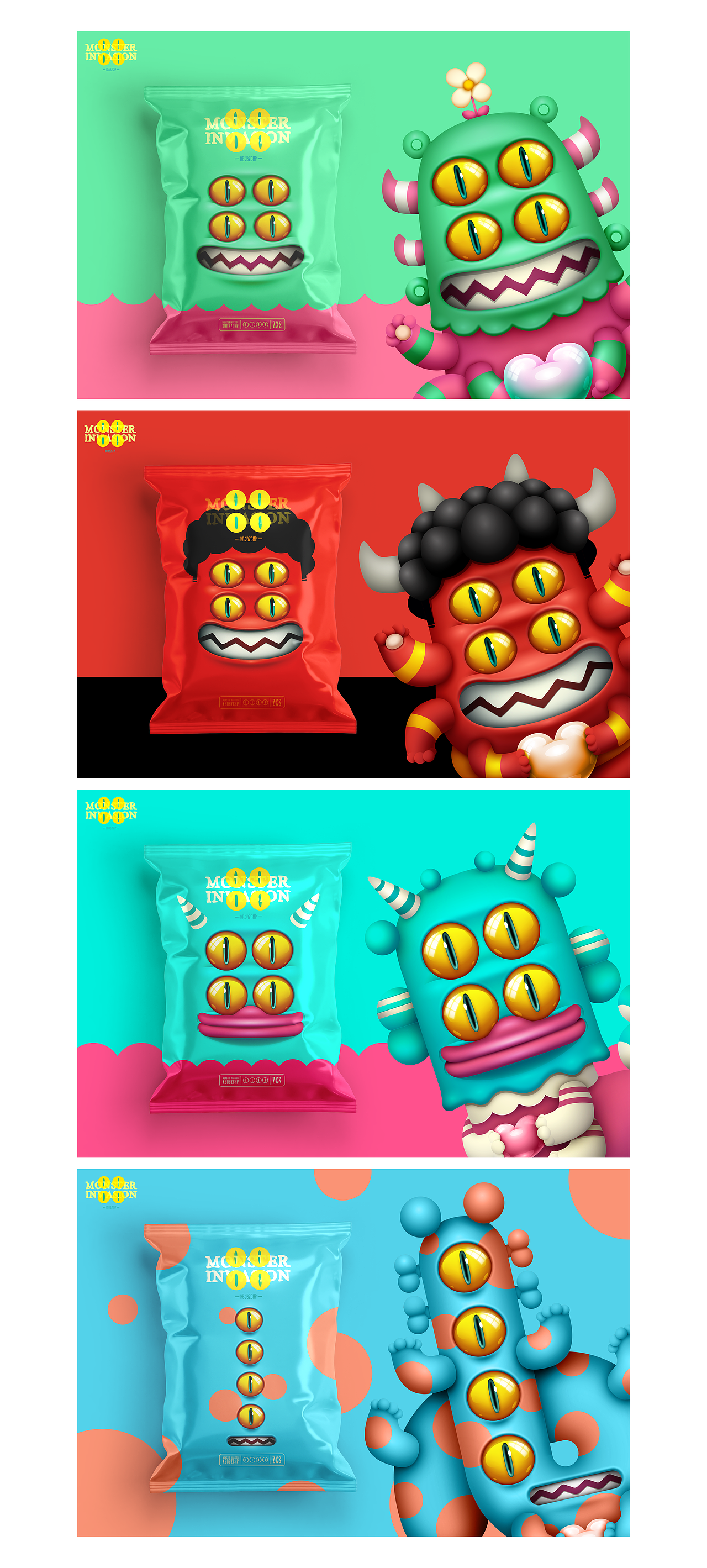 “怪兽入侵” MONSTER INVASION 怪兽家族IP设计