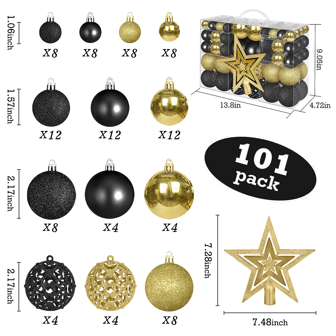 圣诞球 黑色 亚马逊 主图 A+