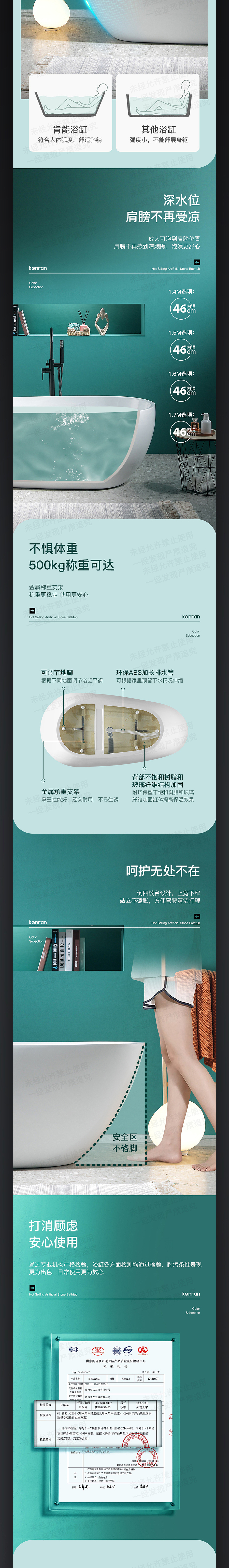 肯然品牌浴缸详情页设计