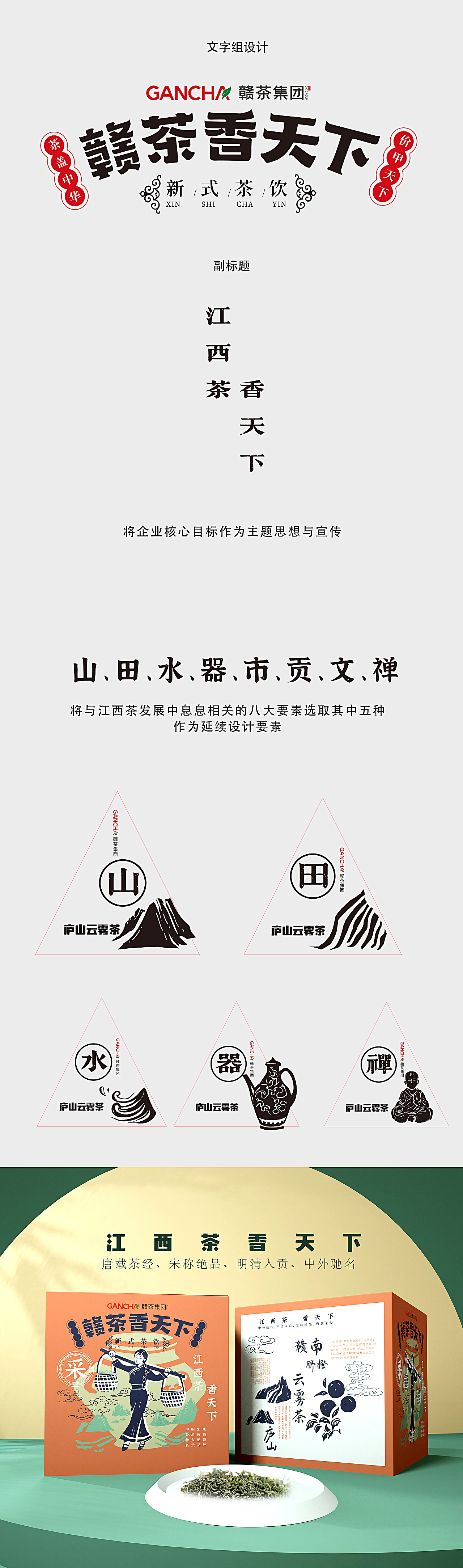 赣茶香天下新式茶饮包装设计