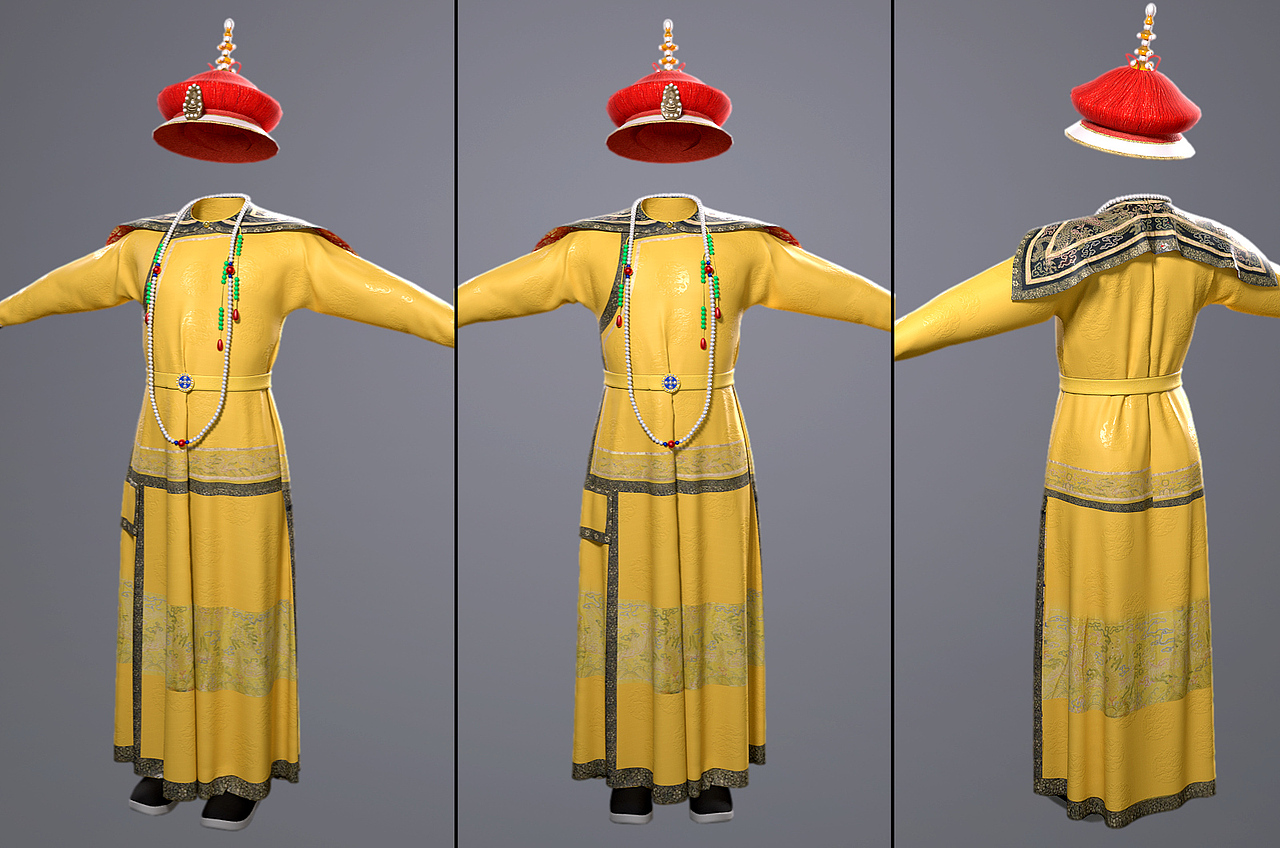 清朝衣服古装龙袍模型2