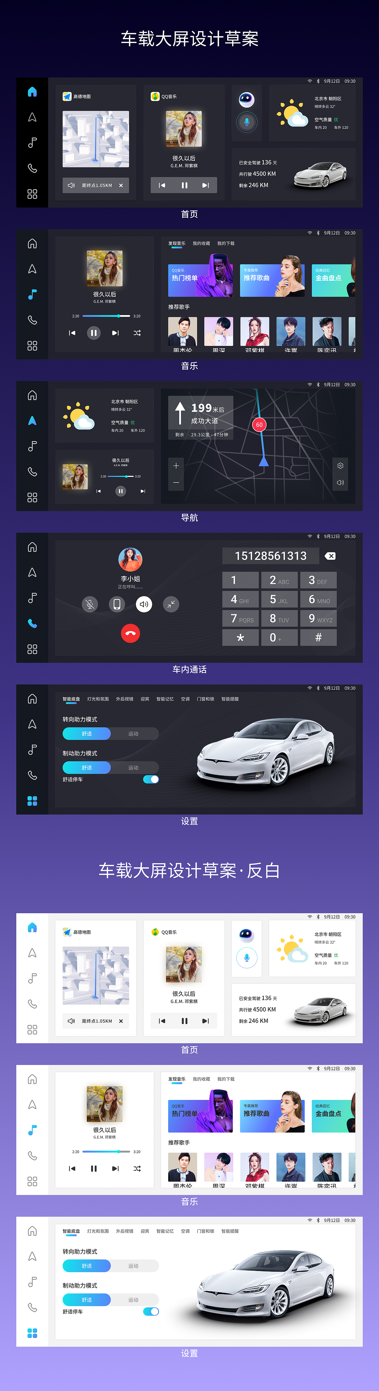 HMI-车载屏幕ui设计（图ZMzM5Nzg0NTM2） - 其他UI - 站酷设计师莙華原创素材 - 站酷ZCOOL