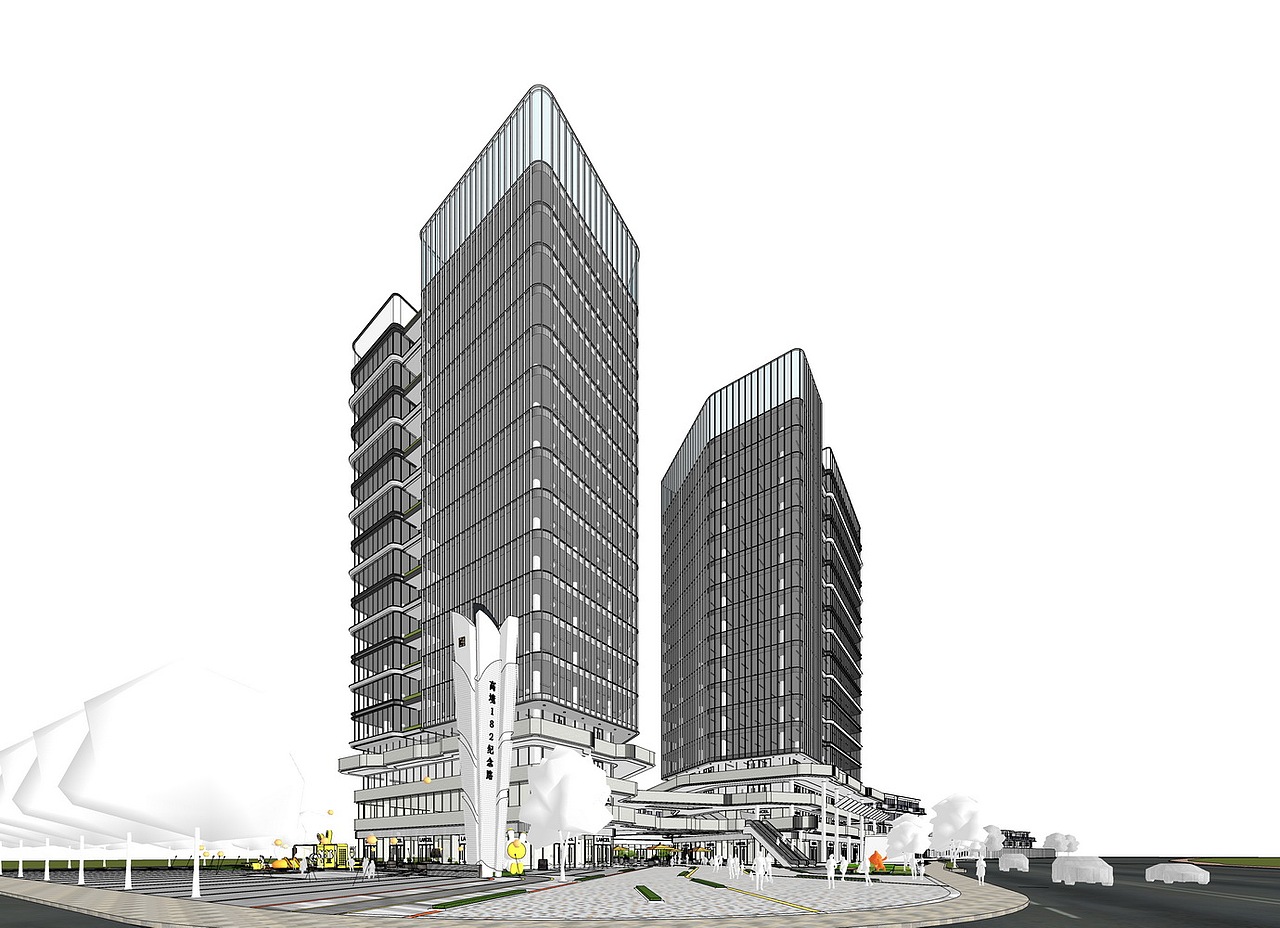 高境182纪念路综合体SU模型下载