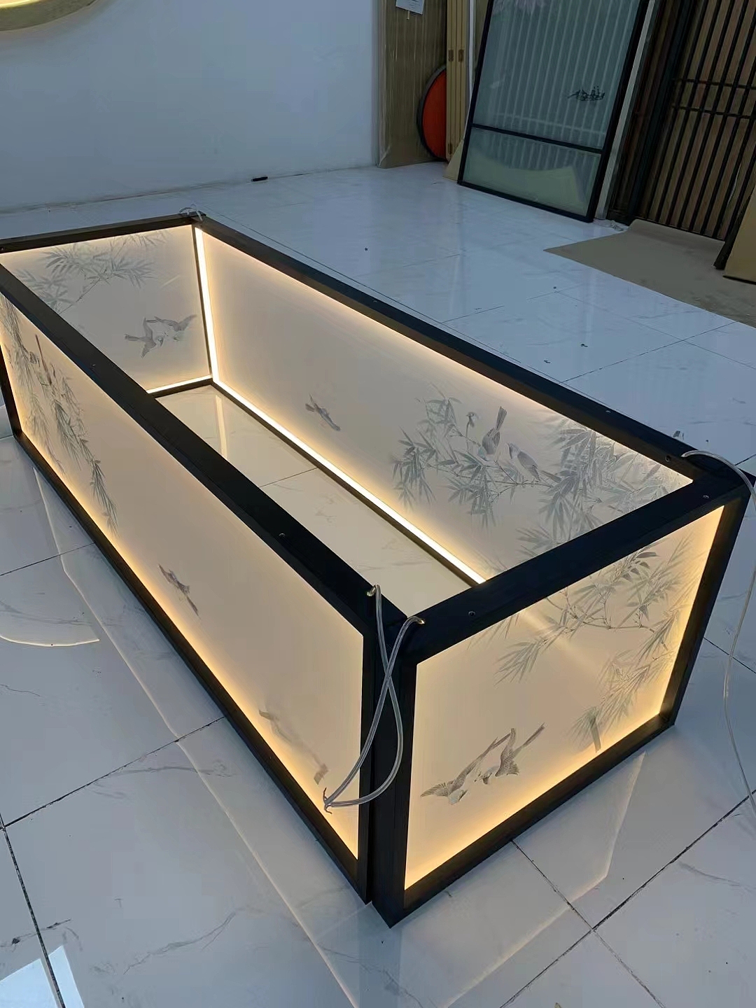 天花吊顶应用发光纱画艺术屏效果出奇的绝了