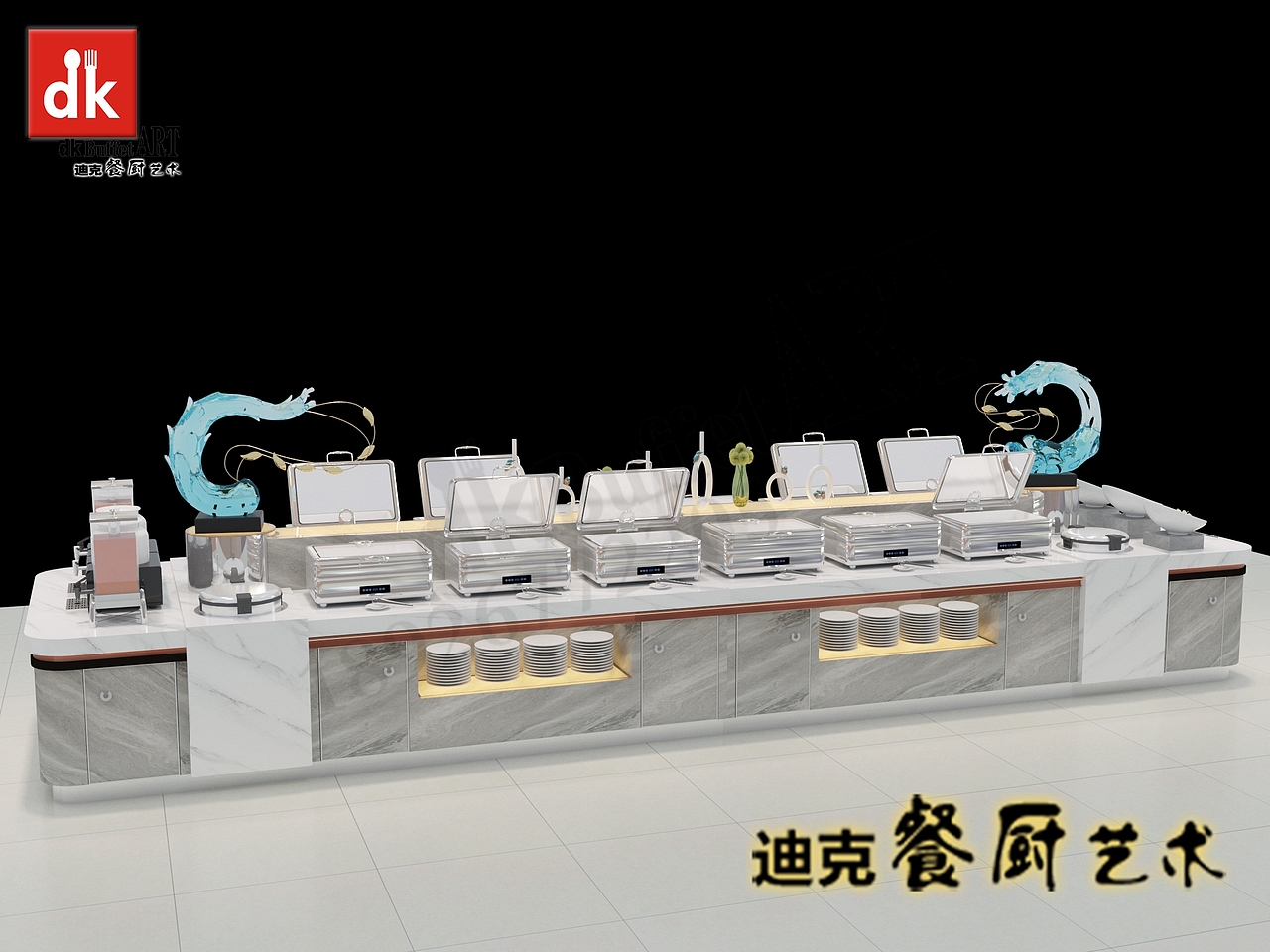 酒店自助餐厅布菲台 高档豪华大理石自助餐台效果图（图ZMzAwOTM4NzU2） - 其他工业/产品 - 站酷设计师迪克自助餐台定制原创素材 - 站酷ZCOOL